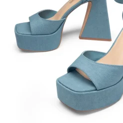 Chunky Ankle-Strap Platform Heel Sandals