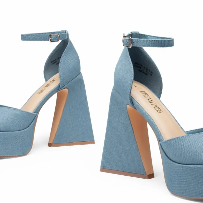 Chunky Ankle-Strap Platform Heel Sandals