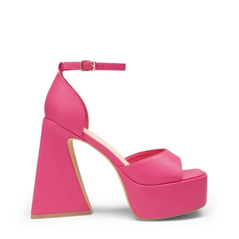 Chunky Ankle-Strap Platform Heel Sandals