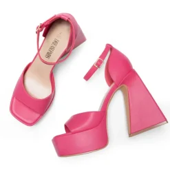 Chunky Ankle-Strap Platform Heel Sandals
