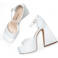 Chunky Ankle-Strap Platform Heel Sandals