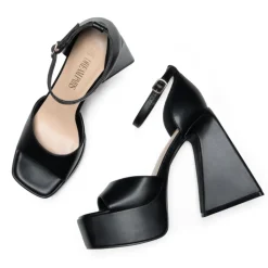 Chunky Ankle-Strap Platform Heel Sandals