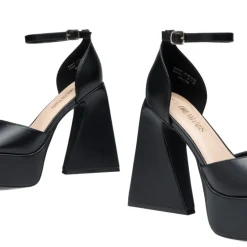Chunky Ankle-Strap Platform Heel Sandals