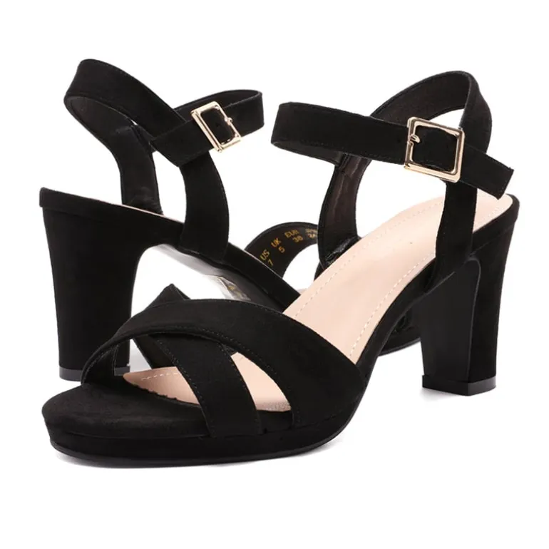 Chunky Heel Ankle Strap Sandals