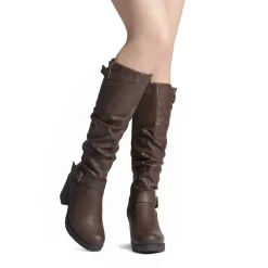 Chunky Heel Knee High Boots