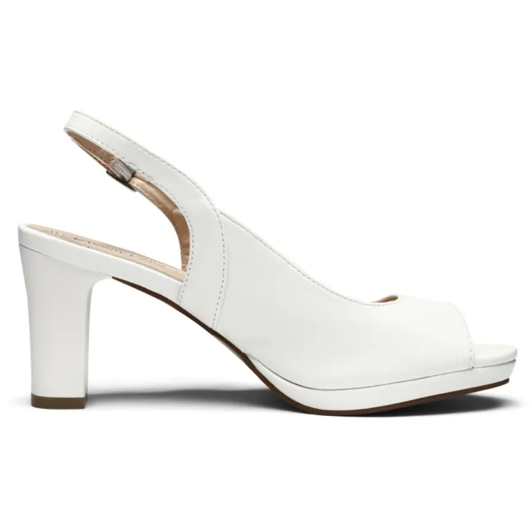 Chunky Heel Peep Toe Slingback Sandals