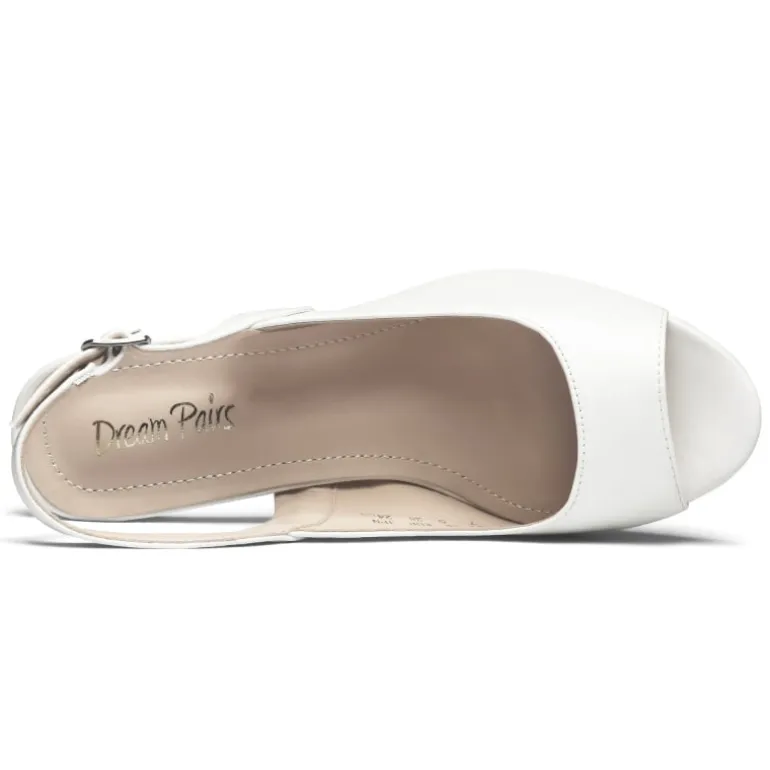 Chunky Heel Peep Toe Slingback Sandals