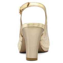 Chunky Heel Peep Toe Slingback Sandals