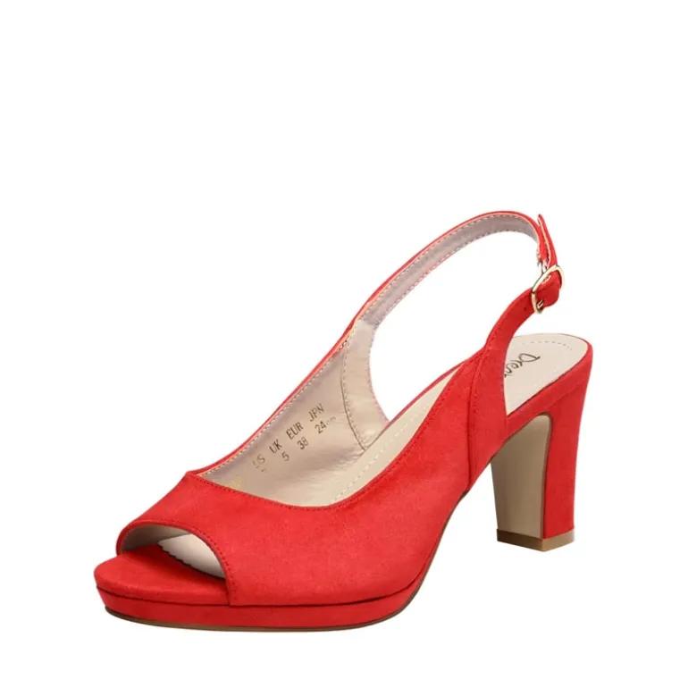 Chunky Heel Peep Toe Slingback Sandals