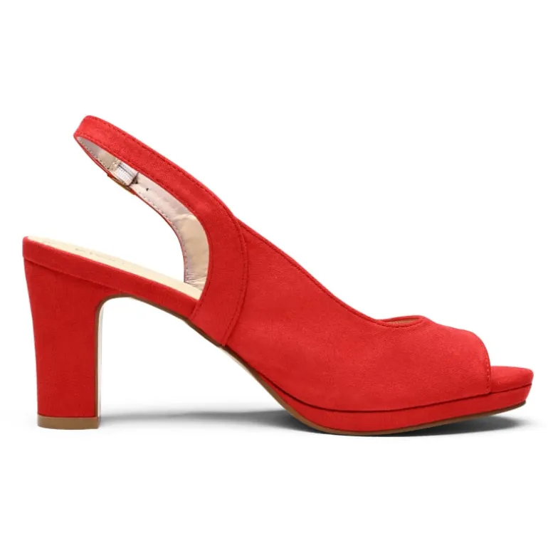 Chunky Heel Peep Toe Slingback Sandals