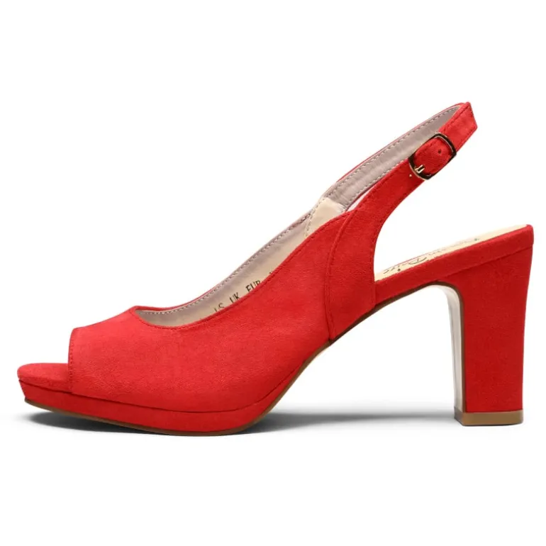 Chunky Heel Peep Toe Slingback Sandals