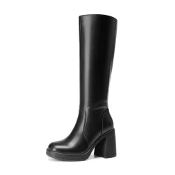 Chunky Heel Platform Knee-high Boots