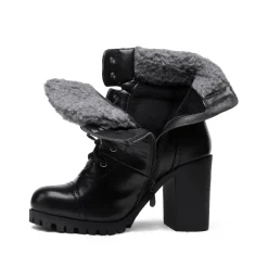 Chunky Heel Warm Ankle Boots