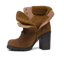 Chunky Heel Warm Ankle Boots