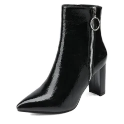 Chunky High Heel Ankle Boots