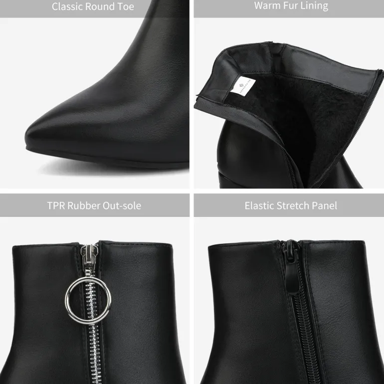 Chunky High Heel Ankle Boots