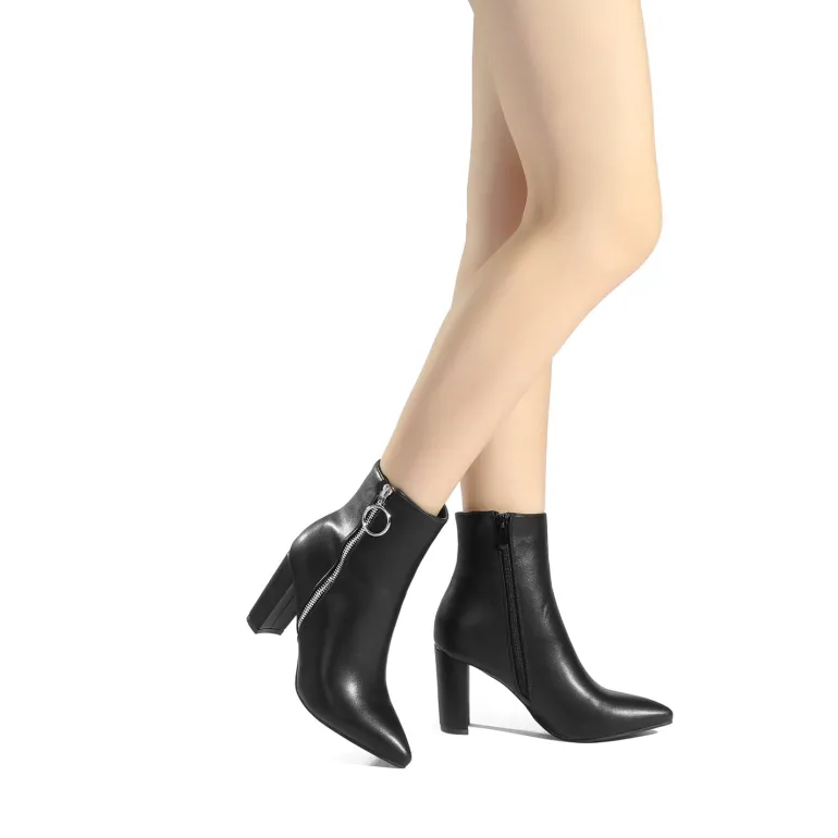 Chunky High Heel Ankle Boots