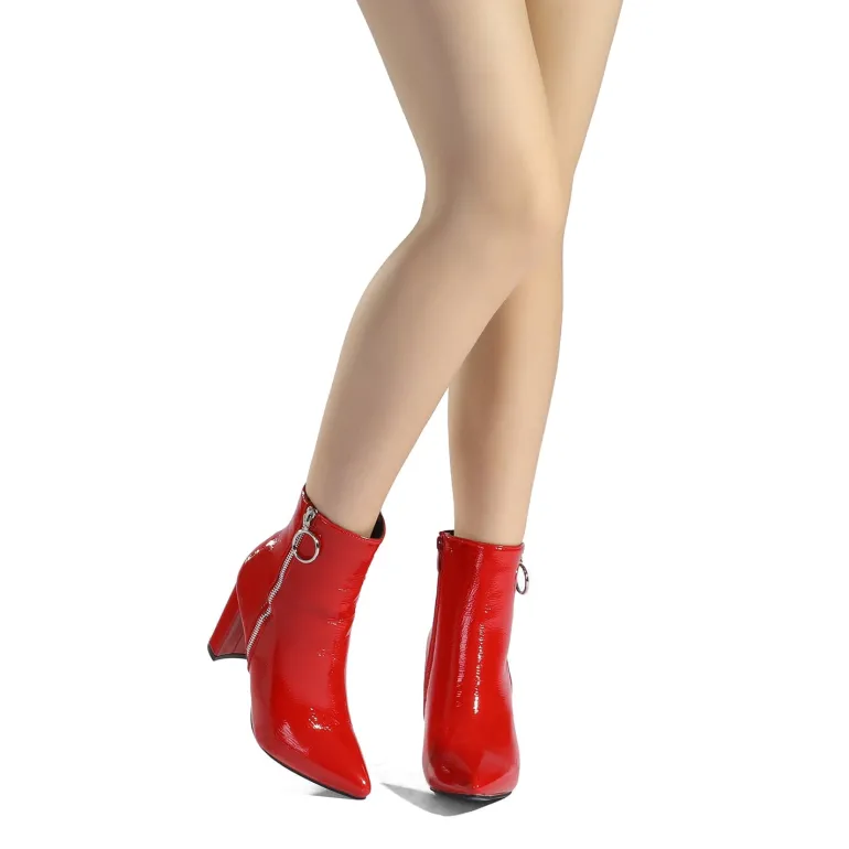 Chunky High Heel Ankle Boots