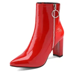 Chunky High Heel Ankle Boots