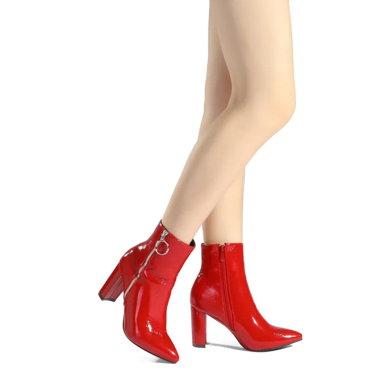 Chunky High Heel Ankle Boots