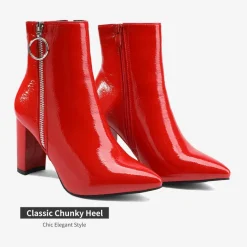 Chunky High Heel Ankle Boots