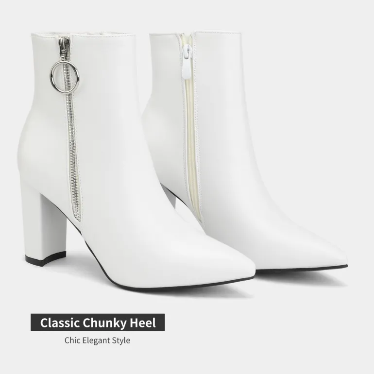 Chunky High Heel Ankle Boots
