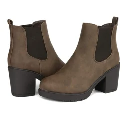 Chunky High Heel Chelsea Ankle Boots