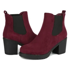 Chunky High Heel Chelsea Ankle Boots