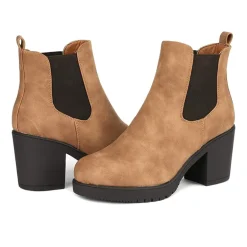 Chunky High Heel Chelsea Ankle Boots