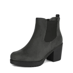 Chunky High Heel Chelsea Ankle Boots