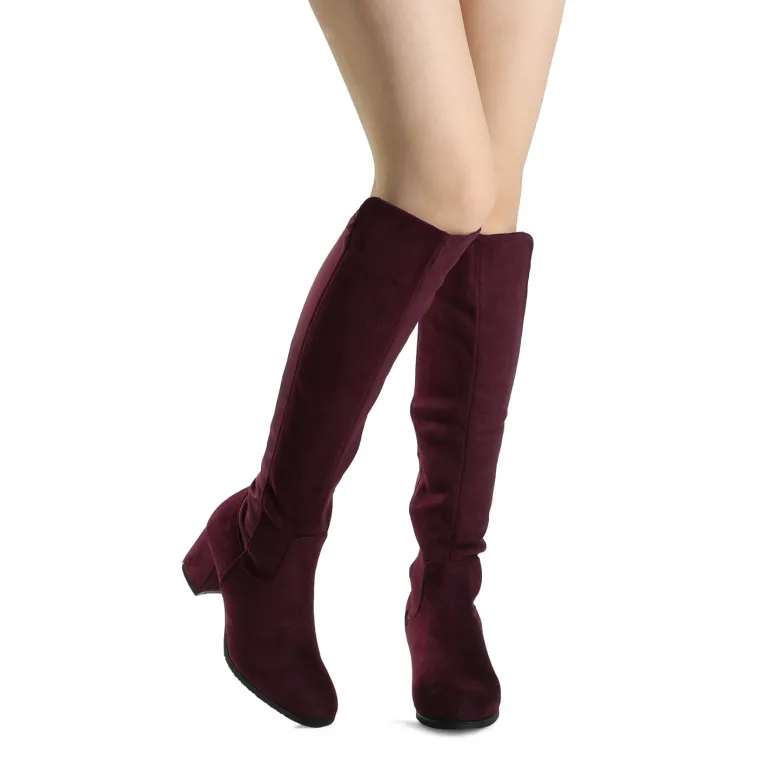 Chunky Knee High Stretch Boots