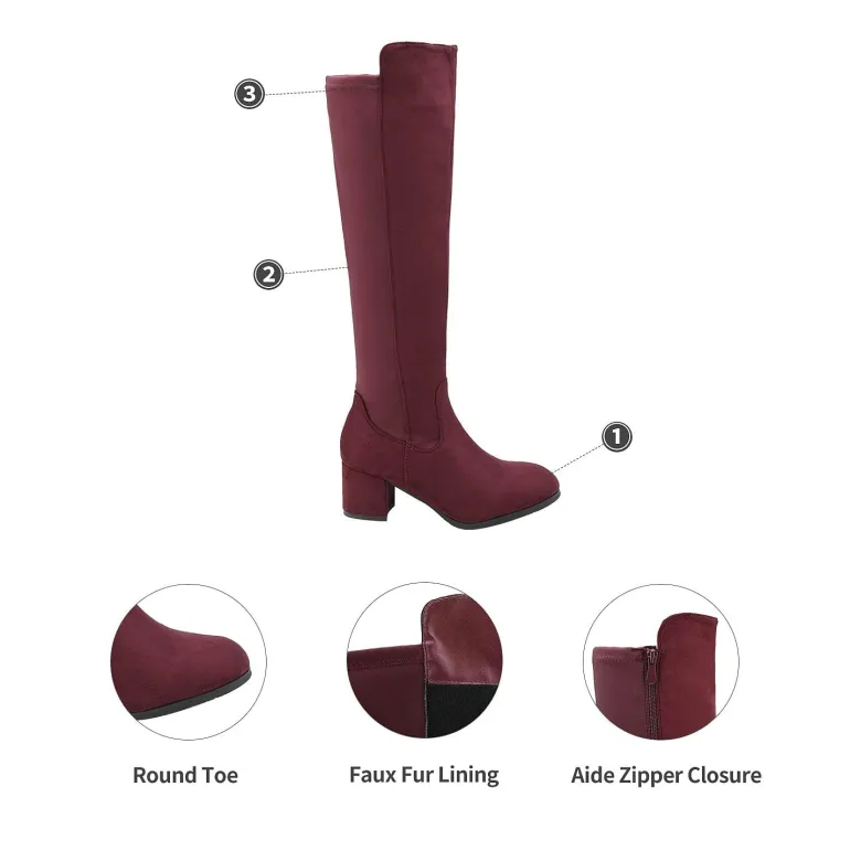 Chunky Knee High Stretch Boots
