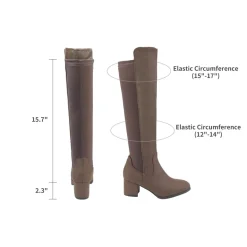 Chunky Knee High Stretch Boots