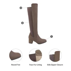 Chunky Knee High Stretch Boots