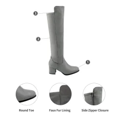 Chunky Knee High Stretch Boots