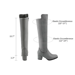 Chunky Knee High Stretch Boots