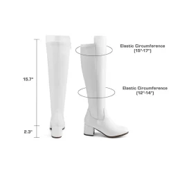 Chunky Knee High Stretch Boots