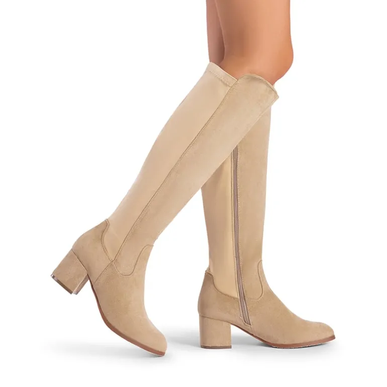 Chunky Knee High Stretch Boots