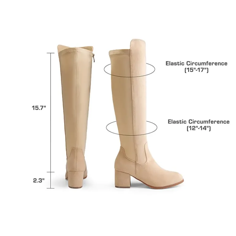 Chunky Knee High Stretch Boots