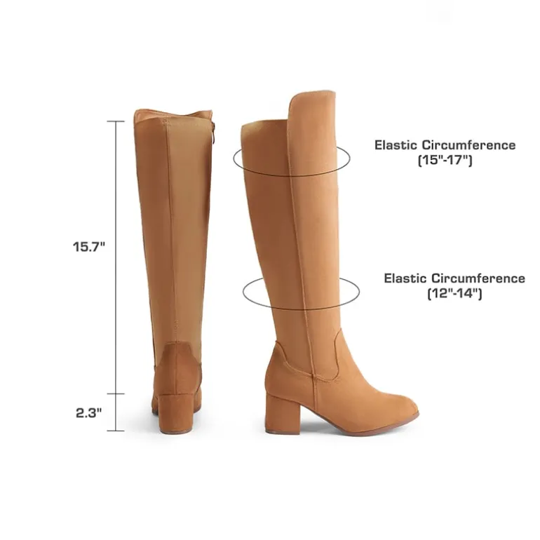 Chunky Knee High Stretch Boots