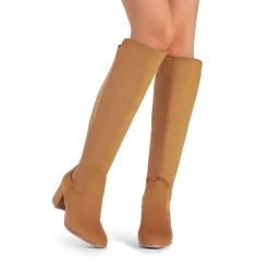 Chunky Knee High Stretch Boots