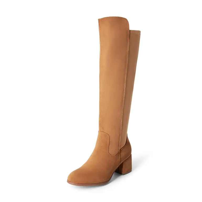 Chunky Knee High Stretch Boots