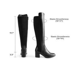 Chunky Knee High Stretch Boots