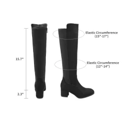 Chunky Knee High Stretch Boots