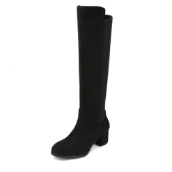 Chunky Knee High Stretch Boots