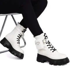 Chunky Lace-up Ankle Boots