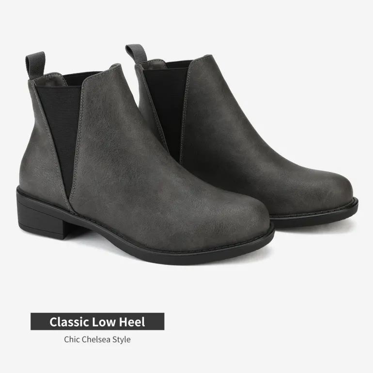 Chunky Low Heel Ankle Booties