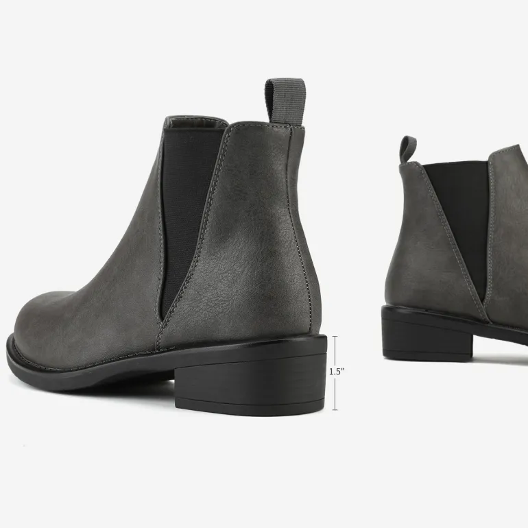Chunky Low Heel Ankle Booties