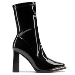 Chunky Square Toe Mid Calf Boots