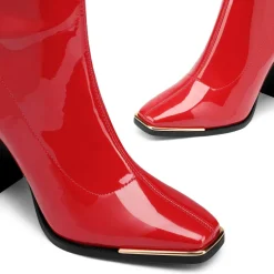 Chunky Square Toe Mid Calf Boots